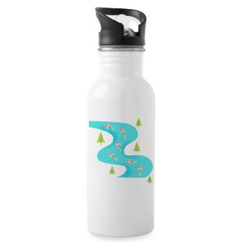 Fluss von Carpes - Trinkflasche mit integriertem Trinkhalm - Weiß - Rechts