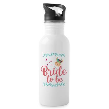 Bride to be- JGA Junggesellenabschied Bride - Trinkflasche mit integriertem Trinkhalm - Weiß - Rechts