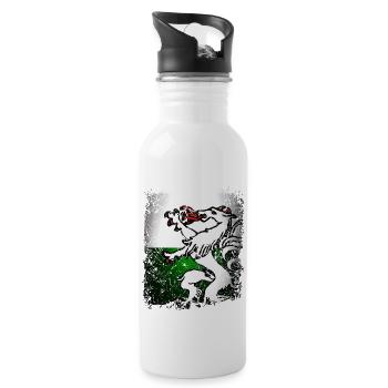 Styria Flag Flag Coat of Arms Retro Panther - Water bottle with straw - white - Right