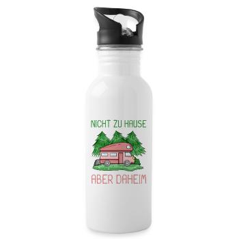 Camping Camper Wohnmobil - Trinkflasche mit integriertem Trinkhalm - Weiß - Rechts