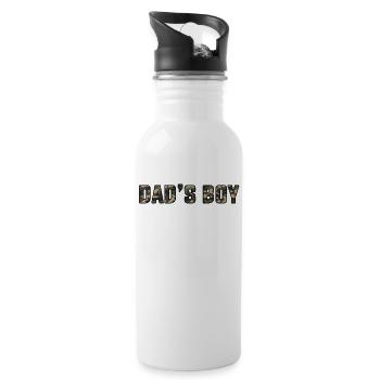 Dad and Boy Matching - Water bottle with straw - white - Right