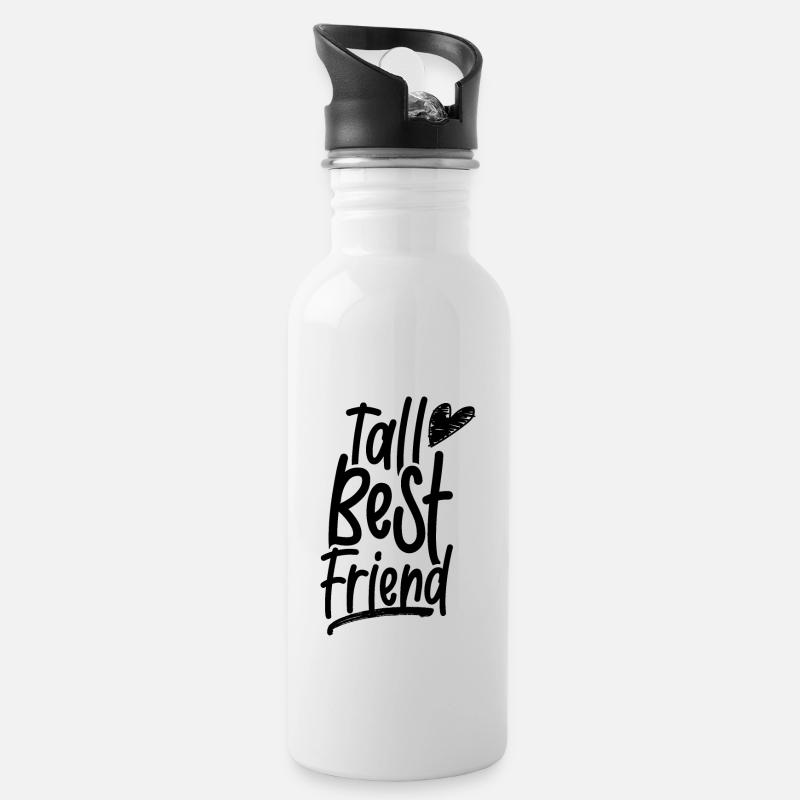 Großer Bester Freund Freundschaft Freunde - Trinkflasche mit integriertem Trinkhalm - Weiß