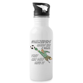 FUßBALL GOALKEEPER - Trinkflasche mit integriertem Trinkhalm - Weiß - Rechts