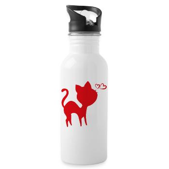 cat - Trinkflasche mit integriertem Trinkhalm - Weiß - Rechts
