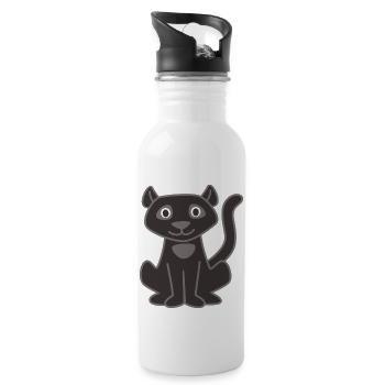 panther - Water bottle with straw - white - Right