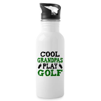 Cool grandpas play golf - Gourde avec paille intégrée - blanc - Droite