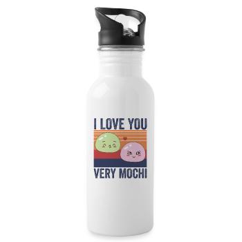 Mochi Eis Kawaii Liebhaber - Trinkflasche mit integriertem Trinkhalm - Weiß - Rechts