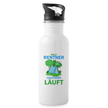 Rentner Countdown - Trinkflasche mit integriertem Trinkhalm - Weiß - Rechts