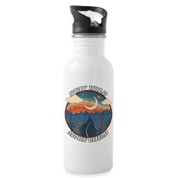 Wild Moonchild Live by the sun Love by the moon - Trinkflasche mit integriertem Trinkhalm - Weiß - Rechts