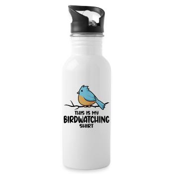 Bird Watching Orinthologist Birdwatching Gift - Water bottle with straw - white - Right