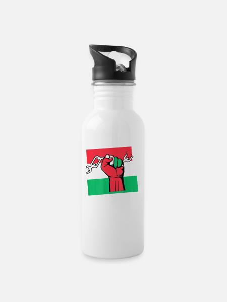 Palästina Frei Freiheit Free Gaza - Trinkflasche mit integriertem Trinkhalm - Weiß