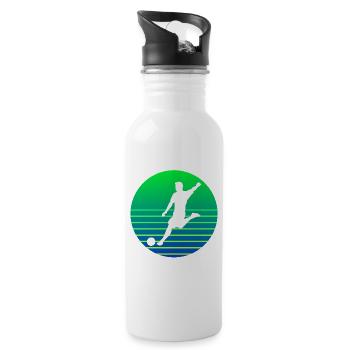 Footballeur Sunset Logo - Gourde avec paille intégrée - blanc - Droite
