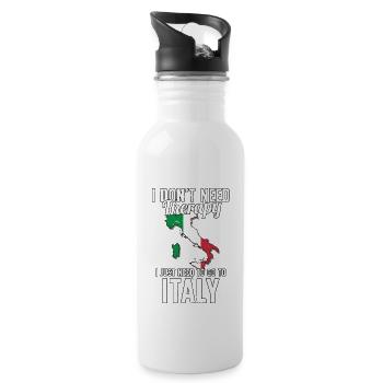 Italy flag I Italien Souvenirs - Trinkflasche mit integriertem Trinkhalm - Weiß - Rechts
