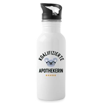Koalifizierte Apothekerin Geschenk Lustig - Trinkflasche mit integriertem Trinkhalm - Weiß - Rechts