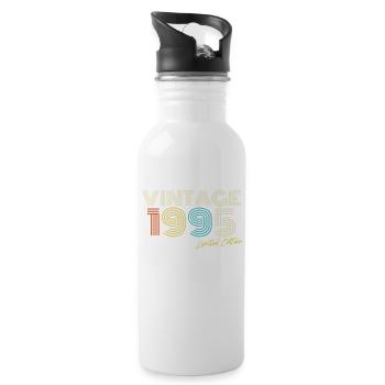Vintage 1995 - Trinkflasche mit integriertem Trinkhalm - Weiß - Rechts