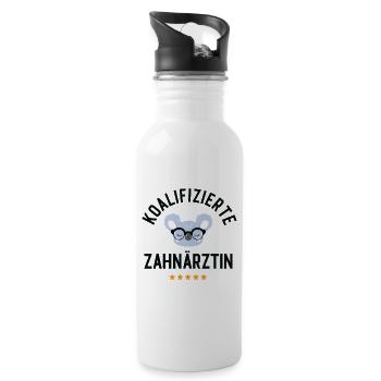 Koalifizierte Zahnärztin Geschenk Lustig - Trinkflasche mit integriertem Trinkhalm - Weiß - Rechts
