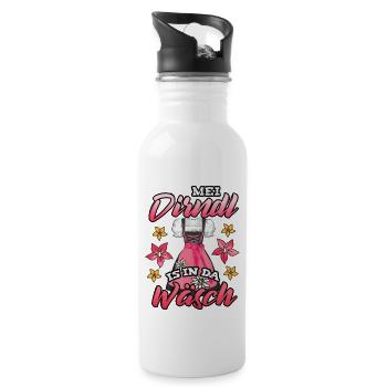 Damen Trachtenshirt Kinder Mei Dirndl Sprüche Madl - Trinkflasche mit integriertem Trinkhalm - Weiß - Rechts
