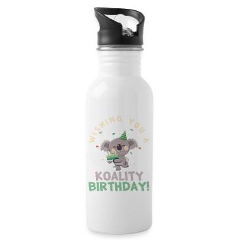 Wishing You A Koality Birthday Koala Birthday - Water bottle with straw - white - Right