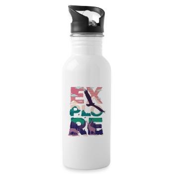La nature randonnée grimper nature homme naturel - Gourde avec paille intégrée - blanc - Droite