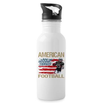 American Football - American Football - Trinkflasche mit integriertem Trinkhalm - Weiß - Rechts
