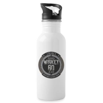 60th birthday 60 years I'm like good whiskey - Water bottle with straw - white - Right