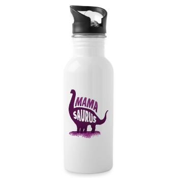 Mama Sauraus Dino Mamasaurus Rex Dinosaurier - Trinkflasche mit integriertem Trinkhalm - Weiß - Rechts