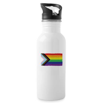 LGBT Flag Light Swords Gay Pride Sword - Trinkflasche mit integriertem Trinkhalm - Weiß - Rechts