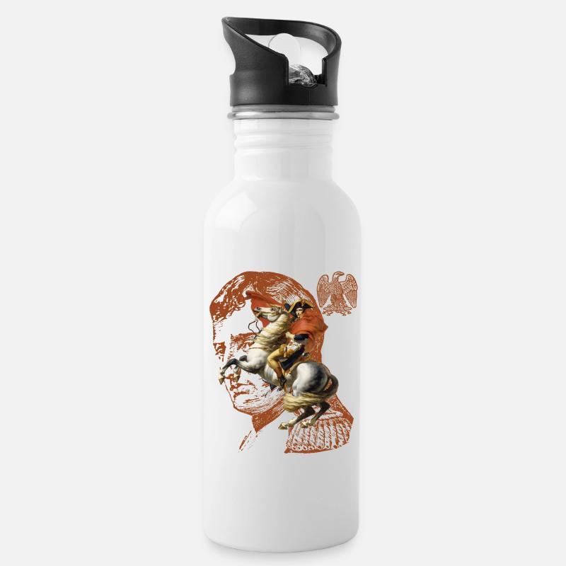 Napoleon 1 - Trinkflasche mit integriertem Trinkhalm - Weiß
