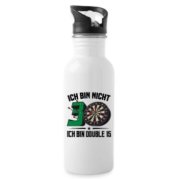 30. Geburtstag Darts Geschenk 30 Ehrentag - Trinkflasche mit integriertem Trinkhalm - Weiß - Rechts