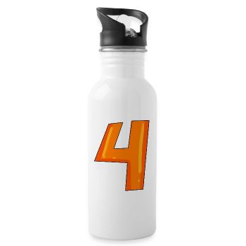 Vier 4 - Trinkflasche mit integriertem Trinkhalm - Weiß - Rechts