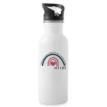 Ergotherapeutin Ergo Ergotherapeut Therapeut - Trinkflasche mit integriertem Trinkhalm - Weiß - Rechts