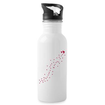 Herz Rote herzen - Trinkflasche mit integriertem Trinkhalm - Weiß - Rechts