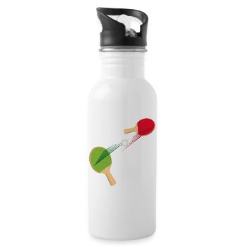 two table tennis bats with ball - Water bottle with straw - white - Right
