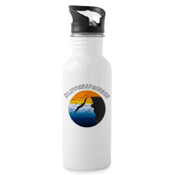 KLIPPENSPRINGER - Trinkflasche mit integriertem Trinkhalm - Weiß - Rechts