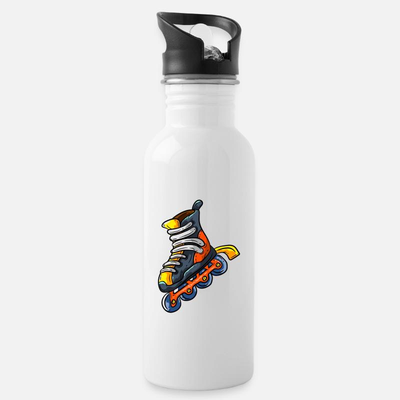 Inliner - Trinkflasche mit integriertem Trinkhalm - Weiß