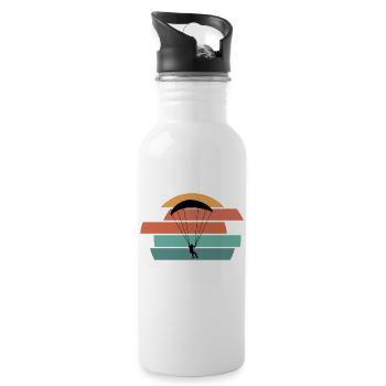 Paragleiten Gleitschirmfliegen Gleitsegeln Pilot - Trinkflasche mit integriertem Trinkhalm - Weiß - Rechts