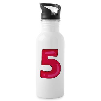 5 - Water bottle with straw - white - Right