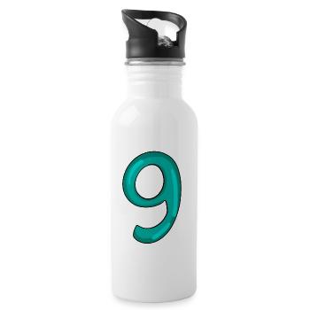 9 - Gourde avec paille intégrée - blanc - Droite