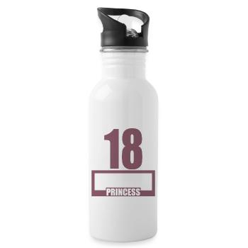 18. Geburtstag 18 Jahre 18er Birthday Princess - Trinkflasche mit integriertem Trinkhalm - Weiß - Rechts