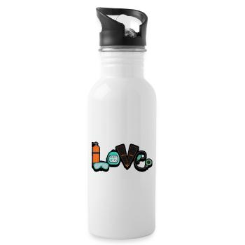 Diving Snorkeling Holiday Coral Reef Divers - Water bottle with straw - white - Right