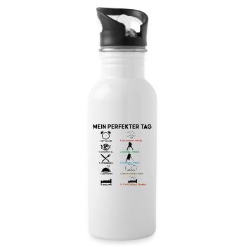 Floorball Floor Hockey Unihockey. - Trinkflasche mit integriertem Trinkhalm - Weiß - Rechts