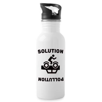 Bicycle Cycling - Solution - Pollution - Love - Trinkflasche mit integriertem Trinkhalm - Weiß - Rechts