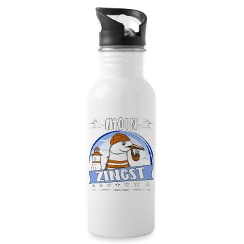 MÖWE MOIN ZINGST - Trinkflasche mit integriertem Trinkhalm - Weiß - Rechts