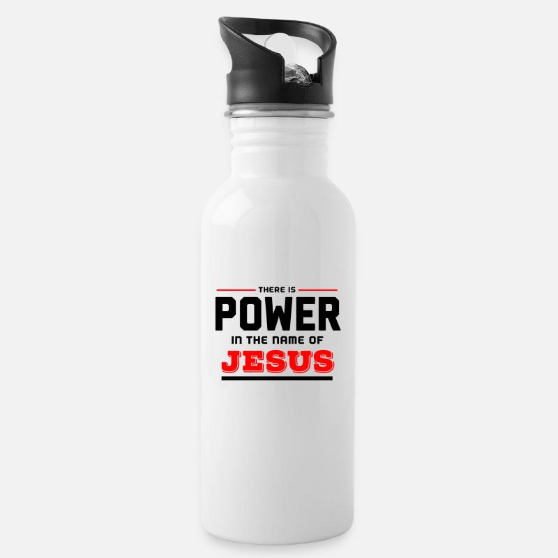 Jesus Jesus Jesus Christlich Christlich Christlich - Trinkflasche mit integriertem Trinkhalm - Weiß
