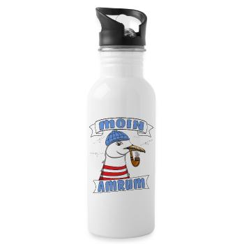 3886 MÖWE MOIN AMRUM - Trinkflasche mit integriertem Trinkhalm - Weiß - Rechts