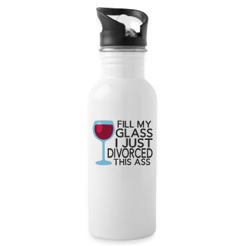 Divorced Divorcee Celebrate Relationship Glass - Water bottle with straw - white - Right