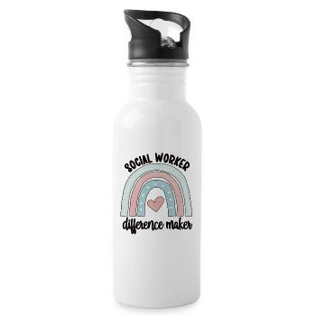 Social Workers Social Work Streetworker Team - Water bottle with straw - white - Right