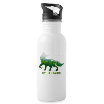 Protect Nature Fox Protection du bien-être animal - Gourde avec paille intégrée - blanc - Droite