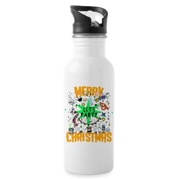 Weihnachten Weihnachten Weihnachten Weihnachten Weihnachten - Trinkflasche mit integriertem Trinkhalm - Weiß - Rechts