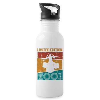 Vintage 2001 Drummer Limited Edition 20 Jahre alt 2 - Trinkflasche mit integriertem Trinkhalm - Weiß - Rechts